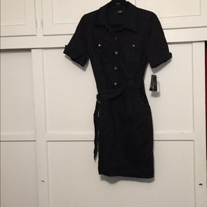 ABG Dresses - Black stretch shirt dress ABG Dresses - Black stretch shirt dress